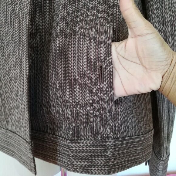 Christopher & Banks Women's Size S Cotton Stretch Brown 2-Button Twill Blazer - Picture 9 of 12